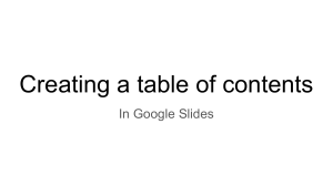 Creating a table of contents in Google Slides