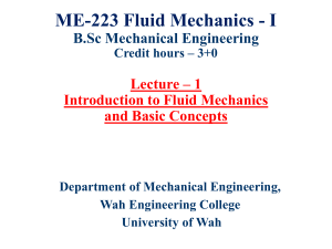 Lecture-1 Introduction of Fluid Mechanics