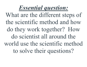 Essential question-Inquiry Unit