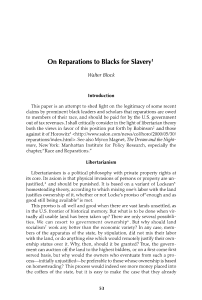 On Reparations to Blacks for Slavery