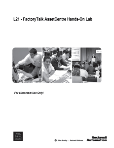 FactoryTalk AssetCentre Hands-On Lab 