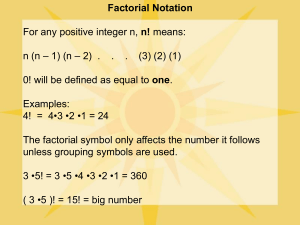factorial and summation notation (1)