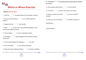 Which or Where Exercise - GrammarBank