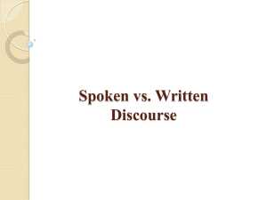 Spoken vs. Written