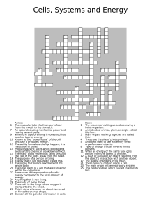 cells, systems and energy crossword