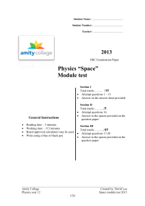 Physics - Space - Module Test
