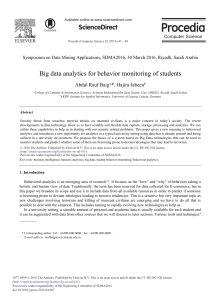 Big Data Analytics for Behavior Monitoring of Students