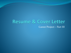 Resume Cover Letter PPT