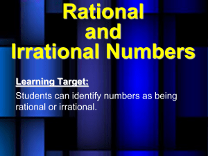 6. notes b rational and irrational numbers