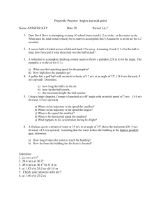 CW projectile practice figure angles and mid point ANSWER KEY