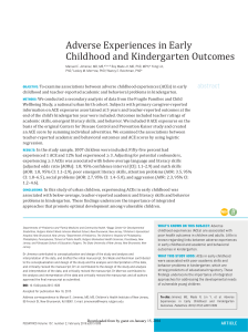 Adverse Experiences in Early Childhood and Kindergarten Outcomes