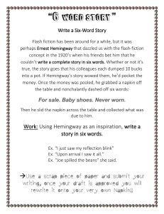 6 Word Story - Writing Task