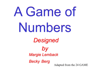 24 A Game of Numbers