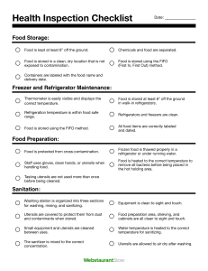 health inspection checklist
