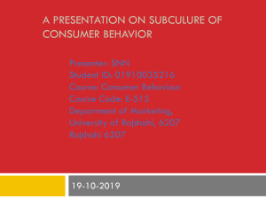 Subculture Consumer Behaviour