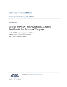 Politics/Policy - How it Matters