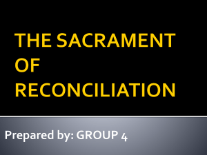 THE SACRAMENT OF RECONCILIATION