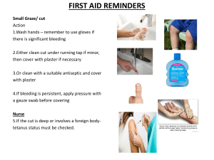 First aid reminders for teachers. staff