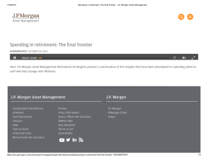Spending in retirement  The final frontier - J.P. Morgan Asset Management
