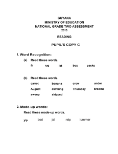 National Grade 2 Assessment - 2013 - Reading C