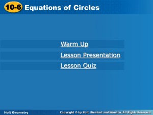 10 6 Equations of Circles