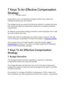 7 Keys To An Effective Compensation Strategy