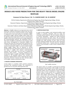 IRJET-Design and Noise Prediction for the Heavy Truck Diesel Engine Muffler