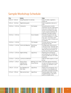 Sample Group Workshop Schedule