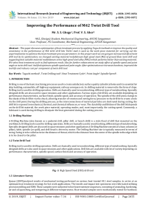 IRJET-    Improving the Performance of M42 Twist Drill Tool