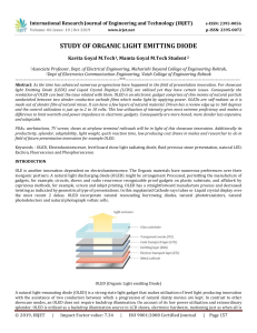 IRJET-    Study of Organic Light Emitting Diode