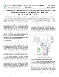 IRJET-STATCOM based Control Scheme for Power Quality Improvement in Grid-Connected Wind Energy System with Non-Linear Load