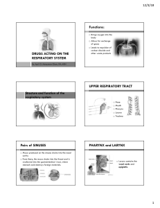 Drugs Acting on the Respiratory System handout