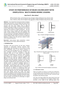 IRJET-Study on Performance of Beam-Column Joint with Endplates & Bolts under Seismic Loading