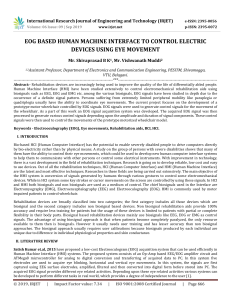 IRJET-EOG based Human Machine Interface to Control Electric Devices using Eye Movement