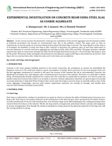 IRJET-Experimental Investigation on Concrete Beam using Steel Slag as Coarse Aggregate