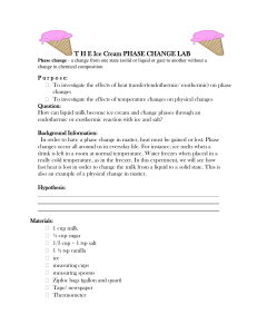 Ice Cream Phase Changes  Handout 2019