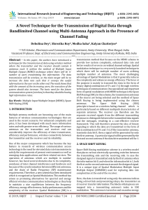 IRJET-    A Novel Technique for the Transmission of Digital Data through Bandlimited Channel using Multi-Antenna Approach in the Presence of Channel Fading