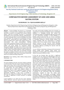 IRJET- Comparative Review Assessment of Leed and Griha Rating System