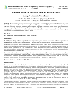 IRJET-    Literature Survey on Hardware Addition and Subtraction