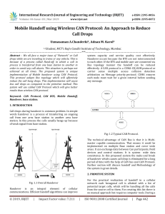 IRJET-Mobile Handoff using Wireless CAN Protocol: An Approach to Reduce Call Drops