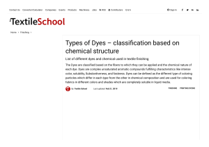 Types of Dyes - classification based on chemical structure