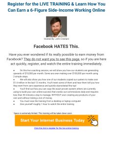 Create a 6-Figure Side-Income Online on Facebook