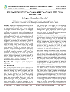 IRJET-    Expermental Investigation/ on Fertigation in Open Field Agriculture