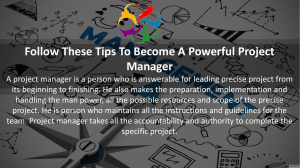 Follow these Tips To Become A Powerful Project Manager 