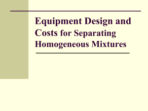 Equipment Design and Costs
