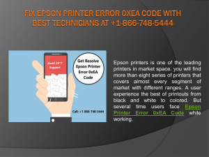 Fix Epson Printer Error 0xEA Code| Find Help at +1-866-748-5444
