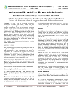 IRJET-Optimization of Mechanical Pencil by using Value Engineering