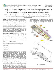 IRJET-    Design and Analysis of Opto Wing of an Aircraft using Ansys Workbench