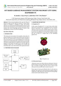 IRJET-IoT based Garbage Management System for Smart City using Raspberry Pi