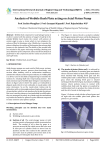 IRJET-Analysis of Wobble Bush Plate Acting on Axial Piston Pump